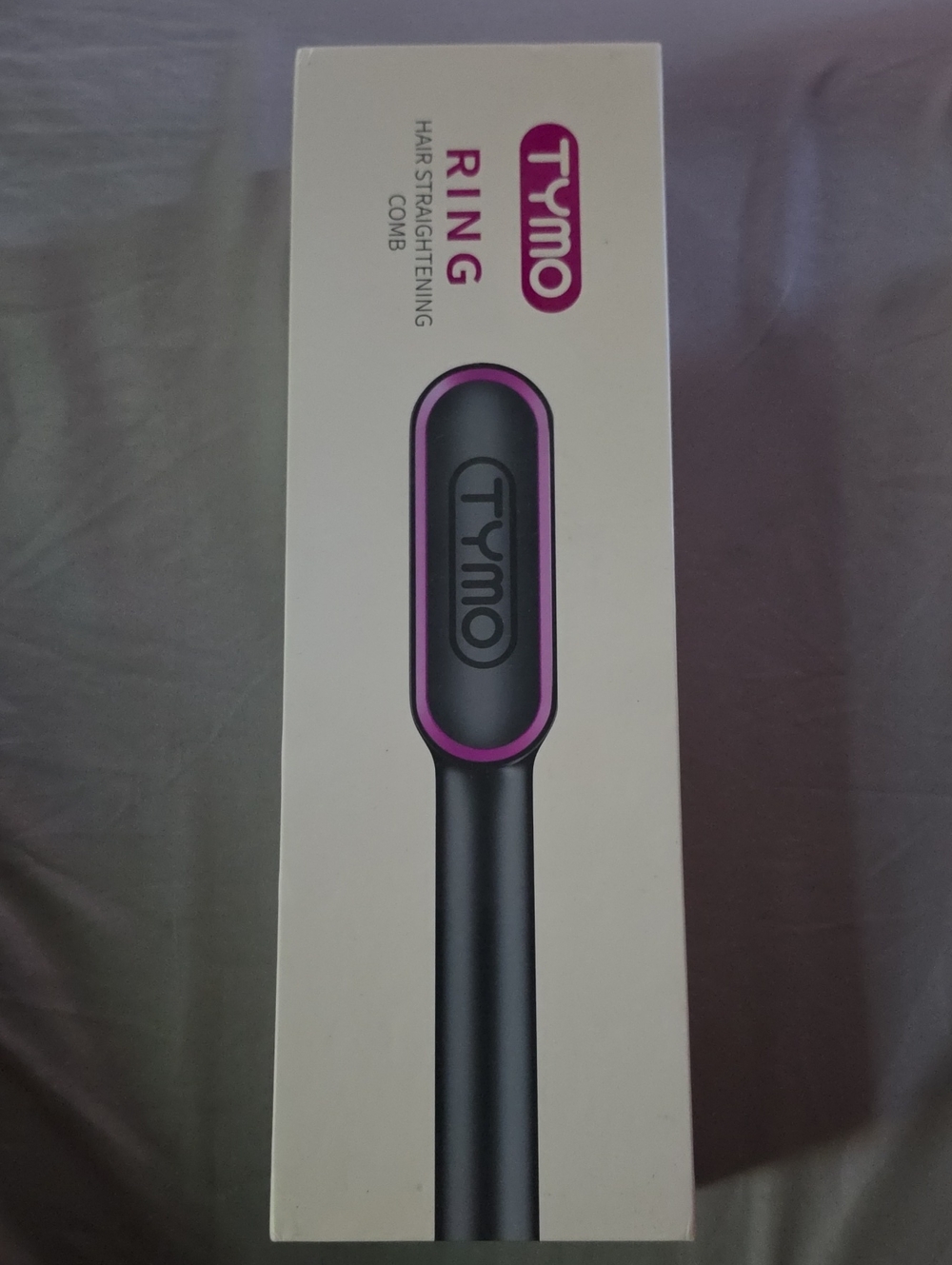 Tymo Ring Hair Straightening Comb - Black with Pink Trim